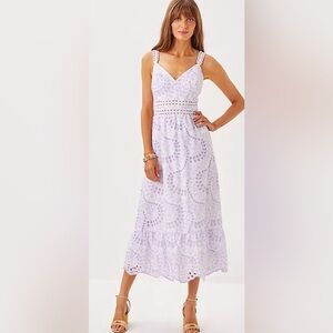 Lilly Pulitzer NWOT Dancing daisies midi water hyacinth dress